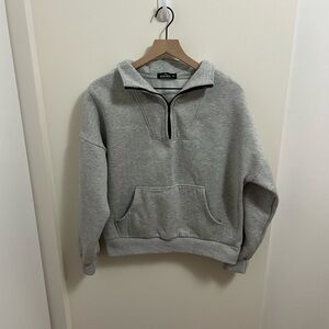 Gray Quarter Zip-Up Sweater